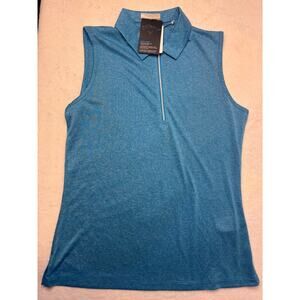 Callaway Women’s Small 1/4 Zip Opti-Dry Heather Vivid Blue Sleeveless Polo NWTs